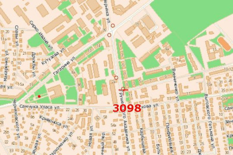 Билборд A в Васильевке, 3x6  Грушевського Академіка вул. - Струтинської вул. схема
