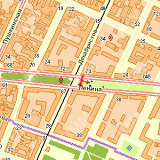 Бэклайт A в Николаеве, 1.2x1.8  Центральний просп. (Леніна просп.) - Захисників Миколаєва вул. (Декабристів) ., (№2) схема
