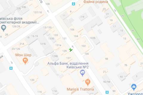 Бэклайт B в Киеве, 1.2x1.8  Саксаганського вул., 129А схема