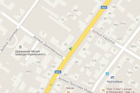 Ситилайт A в Харькове, 1.2x1.8  Сумська вул., 55 схема