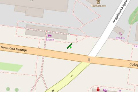Билборд A в Кропивницкий (Кировоград), 6x3  Євгена Тельнова вул (Правди просп.)., 2 - Соборна вул. ( 50 років Жовтня) схема