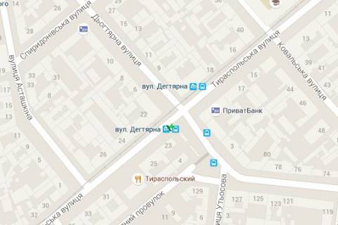 Нестандарт B в Одессе, 1.2x1.8  Тираспольська вул., 23 - Дьогтярна вул. (остановка) схема