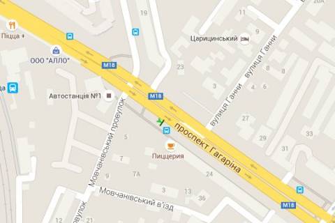 Нестандарт A в Харькове, 1.2x1.8  просп. Аерокосмічний (Гагаріна). - Мовчанівський пров., (зупинка) схема