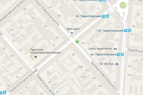 Бэклайт B в Васильевке, 2.3x3.14  Тираспольська вул., 7 - Новосільського вул., 93 схема