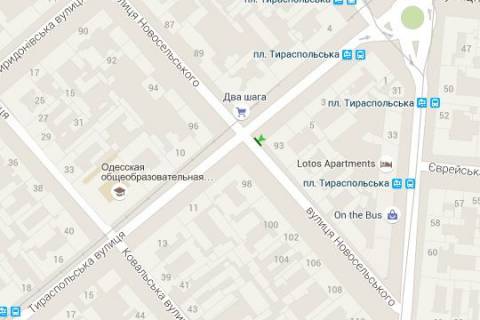 Бэклайт B в Одессе, 2.3x3.14  Тираспольська вул., 7 - Новосільського вул., 93 схема