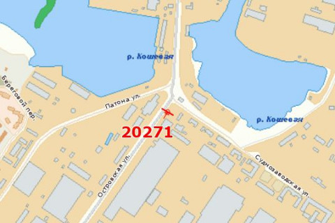 Билборд A в Херсоне, 3x6  Патона вул. - Острівське шосе схема