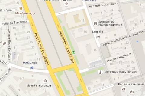 Бэклайт A в Львове, 1.2x1.8  Свободи просп., 16 схема