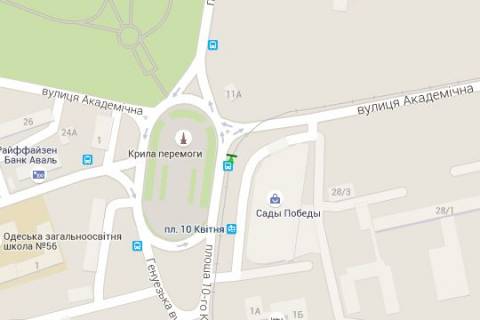 Бэклайт A в Одессе, 1.2x1.8  10 Квітня пл. - Генуезська вул. - Сергія Варламова вул. (Піонерська вул.) схема