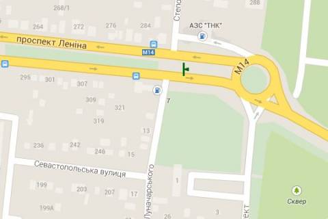 Prismatron, Prism A in Vasylivka Central'nij prosp. (Lenina prosp.) - 10 Slobids'ka st. (Lunacars'kogo st.), (No2) (prizma) - 427595 scheme