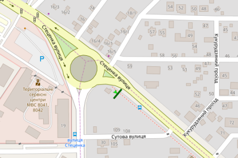 Billboard A in Vasylivka, 3x6  Stecenka st. - Akademika Tupoleva st. scheme
