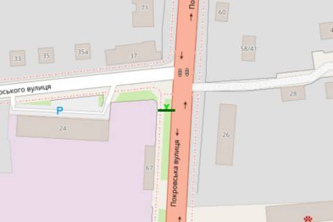Билборд A в Житомире, 3x6  Покровська вул. (Щорса вул.), 67 схема