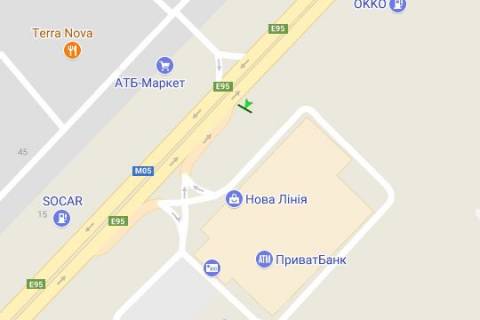 Білборд, Бігборд (Борд)  B у Запоріжжі, 3x6  Київ - Одеса, 01км + 400 до Києва біля супермаркета "Нова лінія" (зліва в  напр. м.Одеси) схема