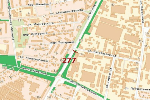 Billboard A in Vasylivka, 3x6  Evropejs'ka st. - Avtobazivs'ka st. scheme