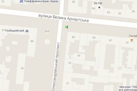 Бэклайт B в Одессе, 1.2x1.8  Велика Арнаутська вул. - Українських Героїв просп. (Олександрівський просп) схема