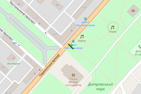 Білборд, Бігборд (Борд)  B у Василівці, 3x6  Перекопська вул., 157 - Текстильників просп. - Шевченко пл. схема