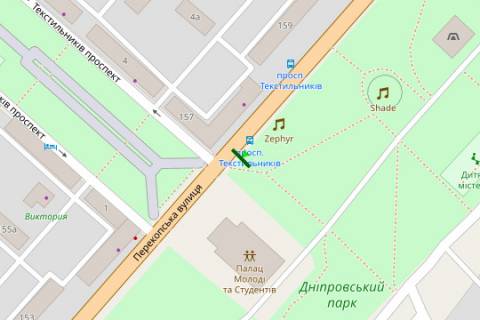 Билборд B в Херсоне, 3x6  Перекопська вул., 157 - Текстильників просп. - Шевченко пл. схема
