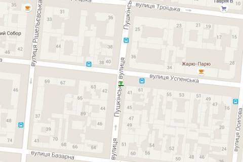 Бэклайт B в Одессе, 1.2x1.8  Італійська вул. (Пушкінська)., 41 - Успенська вул. схема