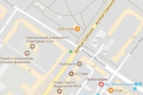 Беклайт B у Харкові, 2.3x3.14  Сумська вул., 77/79 - Весніна вул. схема
