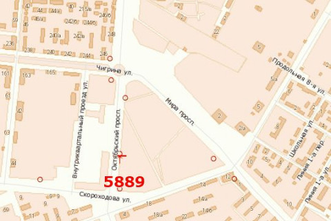 Білборд, Бігборд (Борд)  A у Василівці, 3x6  Богоявленський просп. (Жовтневий просп.) - Кузнецька вул. (Скороходова вул.) - Будівельників вул. схема