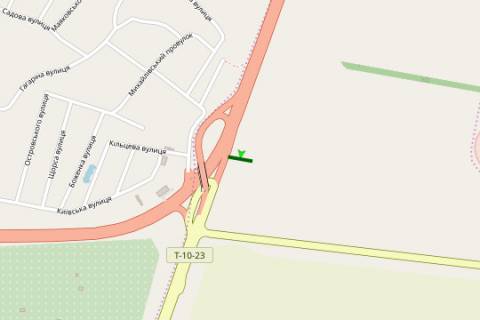 Билборд A в Глевахе, 5x12  Київ - Одеса, 14км+700м до  Києва (поворот на Васильків) (у напрямку   Києва) схема