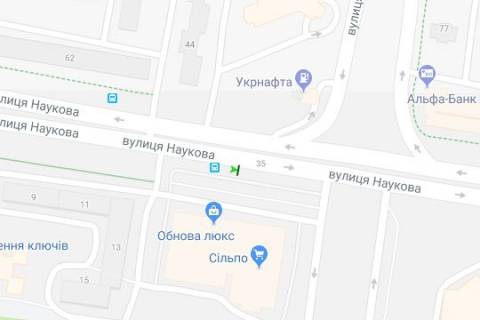 Ситилайт A в Львове, 1.2x1.8  Наукова вул., 35-а (№1) схема