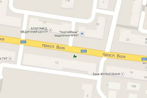 Беклайт B у Луцьку, 1.2x1.8  Волі просп., 12 (№2) схема