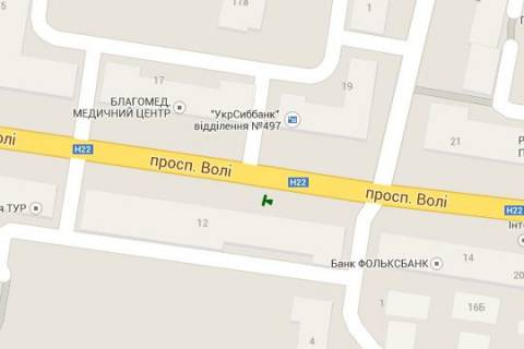 Ситилайт B в Луцке, 1.2x1.8  Волі просп., 12 (№2) схема