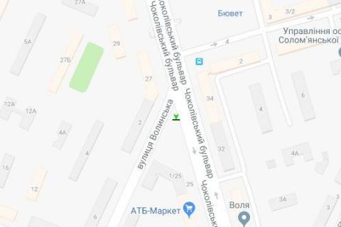 Скроллер A в Киеве, 2.3x3.14  Чоколівський бульв., 34, навпроти (восстановление скролов по необходимости) - 127643 схема