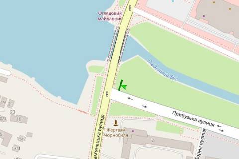 Билборд A в Хмельницком, 3x6  Прибузька вул. - Кам`янецька вул. - Степана Бандери вул. (Маршала Рибалка вул.) схема