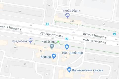 Бэклайт A в Львове, 1.2x1.8  Наукова вул., 29 схема