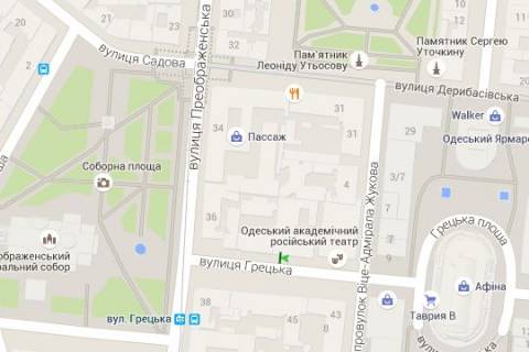 Бэклайт A в Одессе, 1.2x1.8  Грецька вул., 50 схема