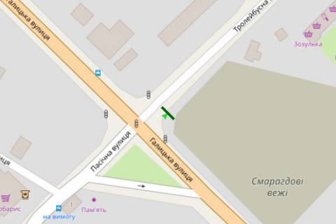 Билборд A в Ивано-Франковске, 3x6  Галицька вул. - Тролейбусна вул. схема