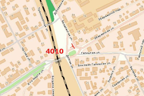 Билборд B в Васильевке, 3x6  Збаразька вул. - Бродівська вул. (от центра) схема