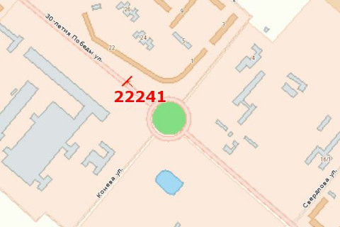 Billboard A in Vasylivka, 3x6  30-ricca Peremogi st., 22 - Oleni Teligi st. (Koneva st.) scheme
