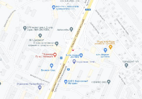 Видеоборд A в Днепр (Днепропетровск), 2.3x3.14  Слобожанський просп., (розширення 480х336) - 661996 схема
