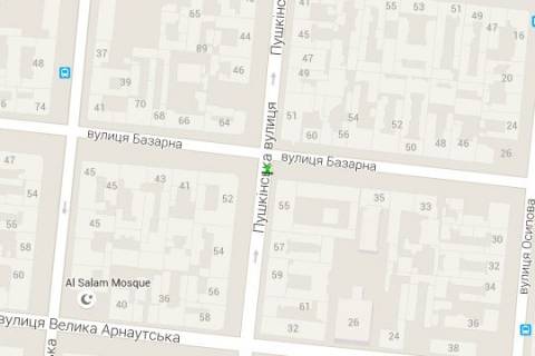 Беклайт B у Одесі, 1.2x1.8  Італійська вул. (Пушкінська)., 55 - Базарна вул. схема
