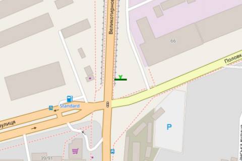 Billboard B in Poltava, 3x6  Cumac'kij Slah st. - Velikotirnivs'ka st. scheme