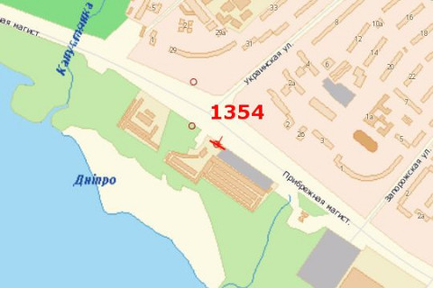 Билборд A в Васильевке, 3x6  Моторобудівельників просп. (Прибережна автомагіст.) - Українська вул. схема