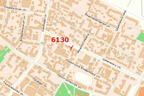 Билборд A в Васильевке, 3x6  Шевченка вул. - Свободи вул. схема