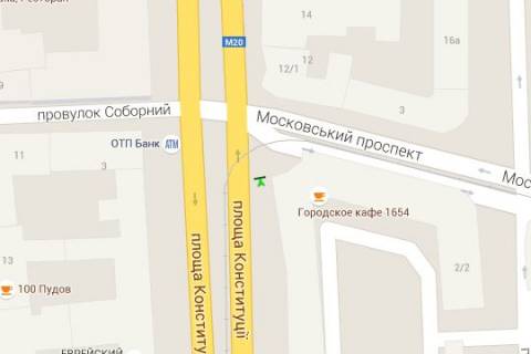Бэклайт A в Харькове, 1.2x3.6  Конституції пл., 2/2 - Героїв Харкова просп. (Московський просп.), (колона) (сторона А) схема