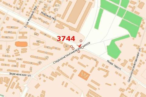Билборд A в Хмельницком, 3x6  Старокостянтинівське шосе - Миру просп. схема