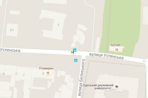 Нестандарт B у Одесі, 1.2x1.8  Успенська вул., 2 - Леонтовича вул. (Бєлінського) (остановка) схема