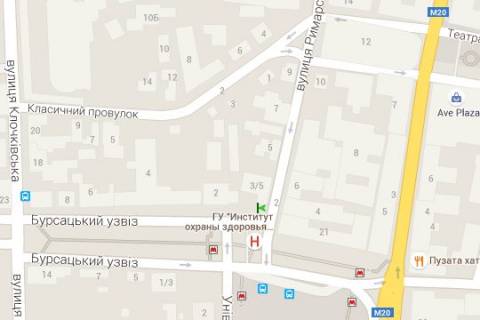 Бэклайт A в Харькове, 1.2x1.8  Бурсацький узвіз - Римарська вул. схема