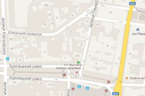 Ситилайт A в Харькове, 1.2x1.8  Бурсацький узвіз - Римарська вул. схема