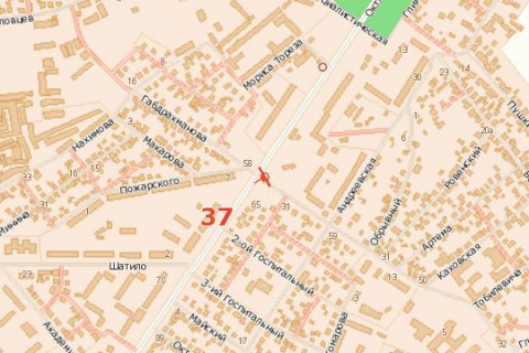 Билборд A в Васильевке, 3x6  Вокзальна вул. (Жовтневої Революції вул.) - Габдрахманова вул. схема