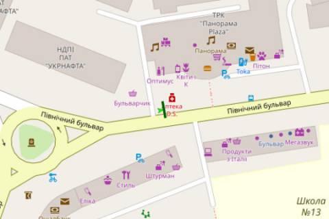 Сiтiлайт B у Івано-Франківську, 1.2x1.8  Північний бульв., 2а (№2) схема