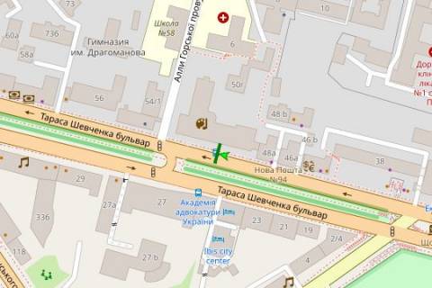Ситилайт A в Киеве, 1.2x1.8  Шевченка Тараса бульв., 50, зуп. "Будинок Народної Творчості" (1) схема