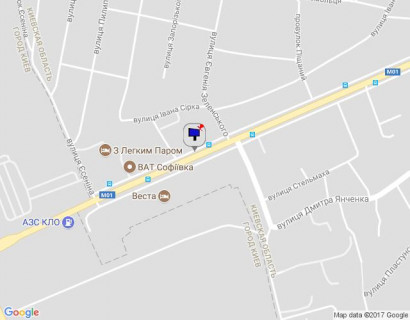 Билборд A в Бровары, 3x6  Київська вул., 19, через 75м за перехрестям з Зеленського Євгенія вул. (кол. Чапаєва)., через 30м за автобусною зупинкою схема