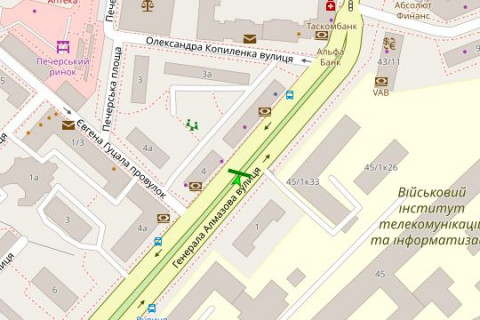 Scrolller, Scroll A in Kyiv, 1.2x1.8  Алмазова Генерала вул. (Кутузова вул.), 1 на розділювальній смузі (у напрямку Михайла Омеляновича-Павленка вул. (Суворова).) - 166293 scheme