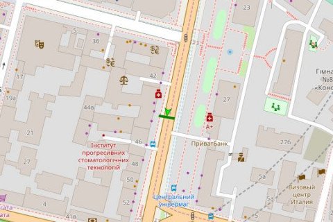 Скроллер A в Киеве, 1.2x1.8  Хрещатик вул., 44 (магазин "Адидас", "Монарх") - 127821 схема